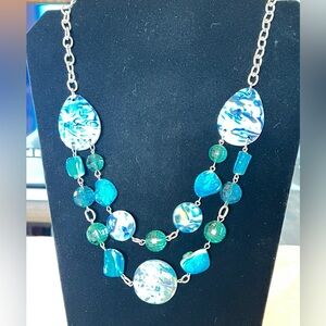 Teal Blue Layered Necklace